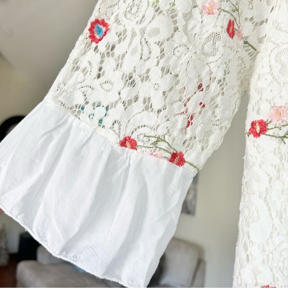 New grinta lace embroidered floral tunic womens size medium - Picture 6 of 12